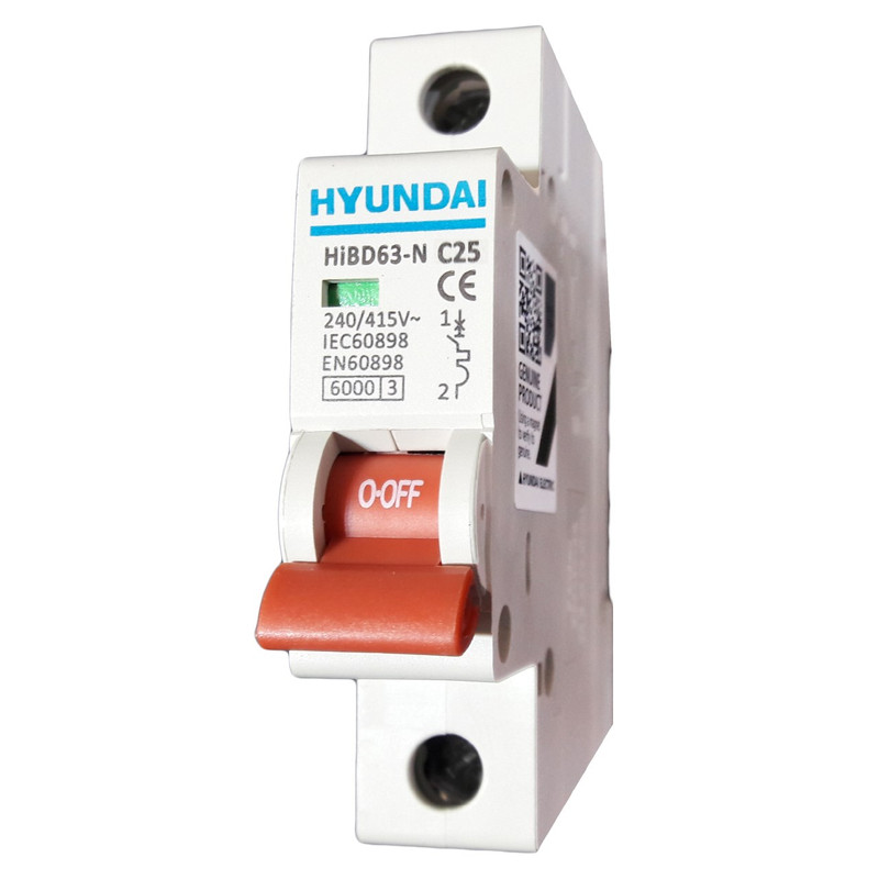 فیوز مینیاتوری تک فاز ۲۵ آمپر هیوندای مدل C۲۵    هیوندای Hyundai