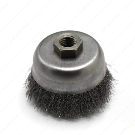 فرچه سیمی کاسه ای افشان فولادی مینی فرز ۳ اینچ ۷.۵ سانتی متری Verga 100mm Cup Brush