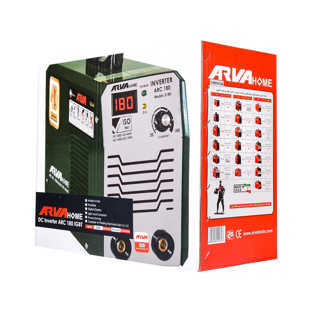 دستگاه اینورتر جوشکاری ARC ۱۸۰ آرواهوم مدل ۲۱۸۰    آروا ARVA