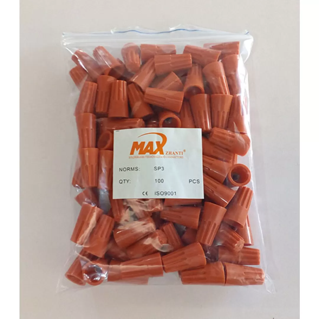 کانکتور یا کورکن پیچی سایز ۳ مدل SP۳ بسته ۱۰۰ عددی